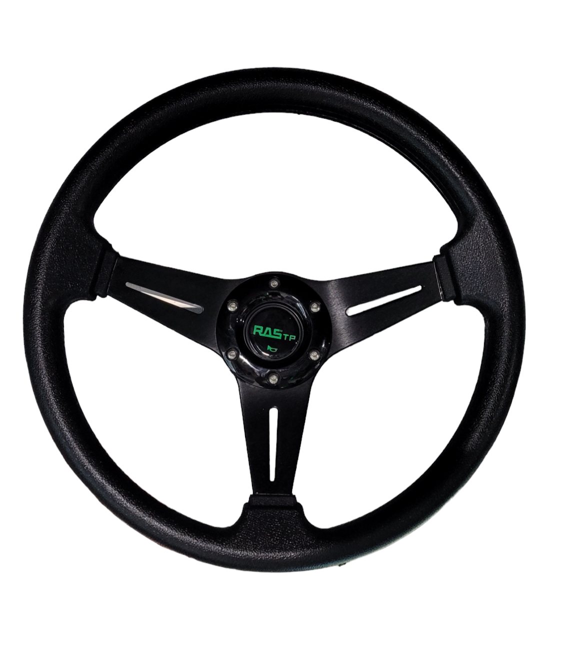 BLACK UNIVERSAL STEERING WHEEL