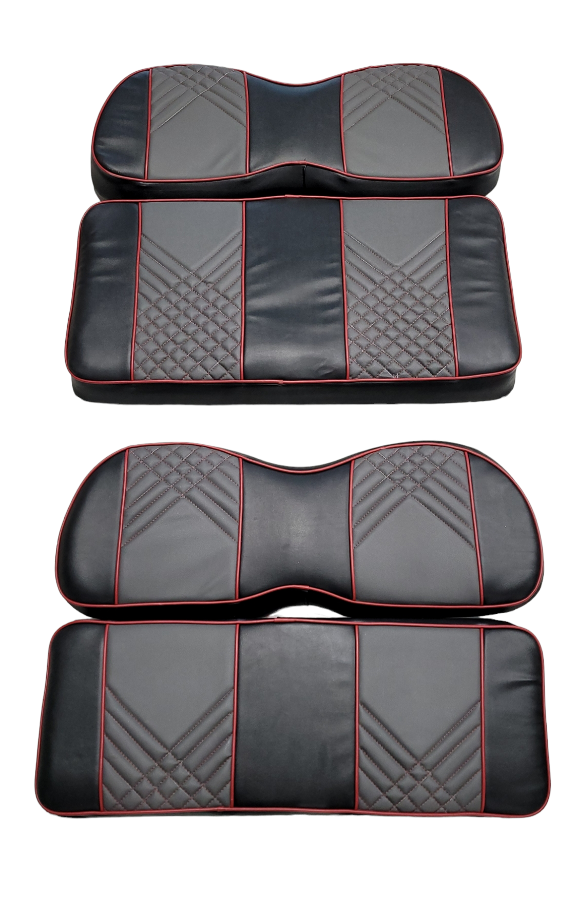 REVO EV 1st Gen Seat Cushions 4 Passenger Black/Grey with Red Piping